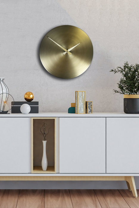 Wallity Reloj de Pared Decorativo de Metal Dorado